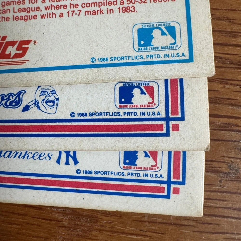Vintage Sportflics Baseball Card Lot 1986‎ 1989 Niekro Murphy Sierra 6 Cards